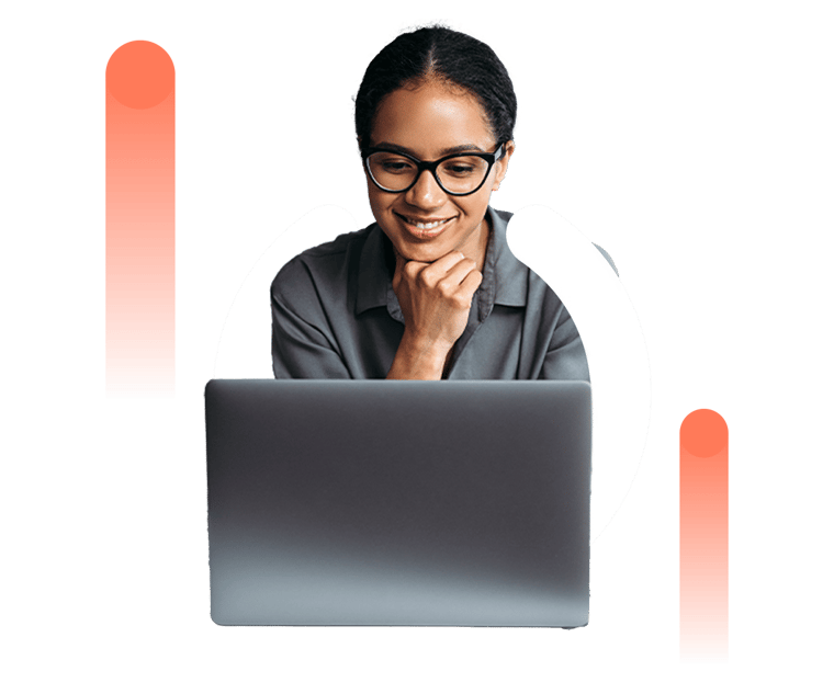 Marketing professional using a laptop in the BrandGen platform